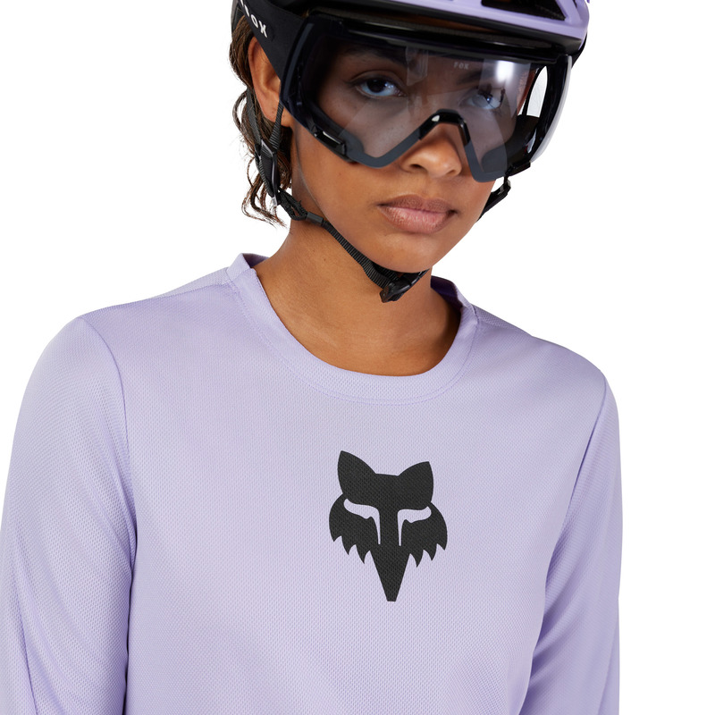Koszulka Rowerowa Z Długim Rękawem Fox Lady Fox Head Lilac